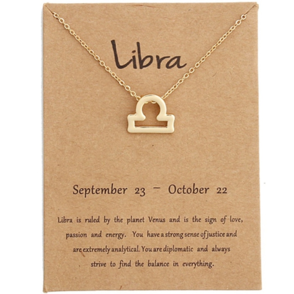 Zodiac Charm Pendant Necklace LIBRA